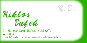 miklos dufek business card